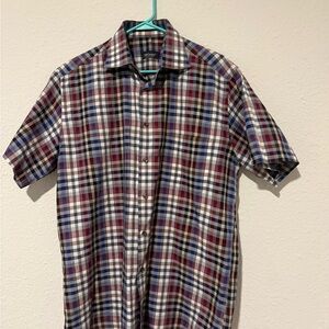 Men's Plaid Short Sleeve Button Down Shirt